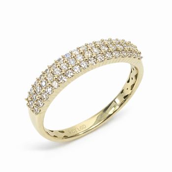 9ct Yellow Gold 0.50ct Lab Grown Diamond Triple Row Ring - AURG1116 Greenstone?Jewellery 