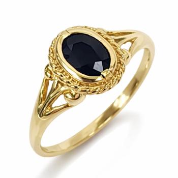 9ct Yellow Gold Black Sapphire Ring – Oval Rubover Set with Rope Edge Design - 9CTD2019BS Gold Earrings 9ct Yellow Gold Black Sapphire Ring – Oval Rubover Set with Rope Edge Design - 9CTD2019BS Gold Earrings