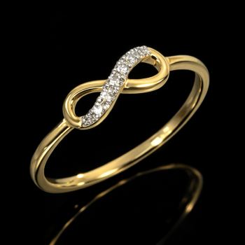 9ct Yellow Gold Diamond Infinity Ring 0.07ct GH SI - AURG1598 Greenstone?Jewellery 