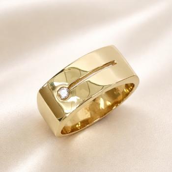 9ct Yellow Gold Gents Ring with Round Cut CZ – Tapered 9.20mm to 5.20mm Band - 9CTD4220 Gold Earrings 9ct Yellow Gold Gents Ring with Round Cut CZ – Tapered 9.20mm to 5.20mm Band - 9CTD4220 Gold Earrings