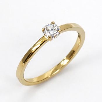9ct Yellow Gold Solitaire Ring with 0.22ct Lab Grown Diamond (E/F VS) - AURG1046 Greenstone?Jewellery 
