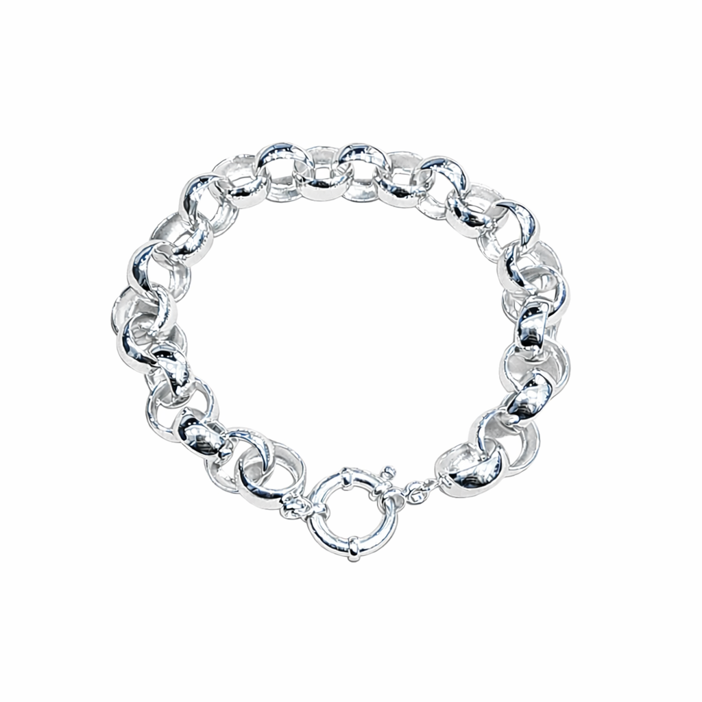 Solid Sterling Silver Belcher Bracelet – 11.30mm Luxury Statement Links with Bolt Ring Clasp Sterling Silver Bracelets 