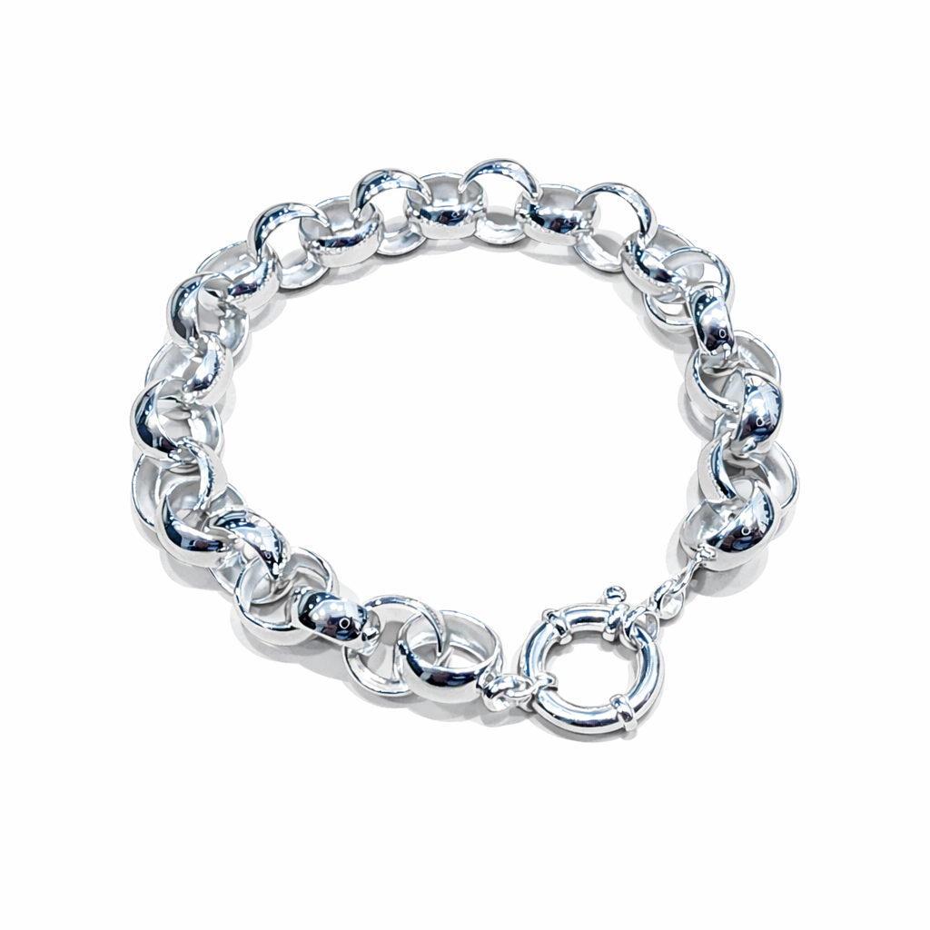 Solid Sterling Silver Belcher Bracelet – 11.30mm Luxury Statement Links with Bolt Ring Clasp Sterling Silver Bracelets Solid Sterling Silver Belcher Bracelet – 11.30mm Luxury Statement Links with Bolt Ring Clasp Sterling Silver Bracelets