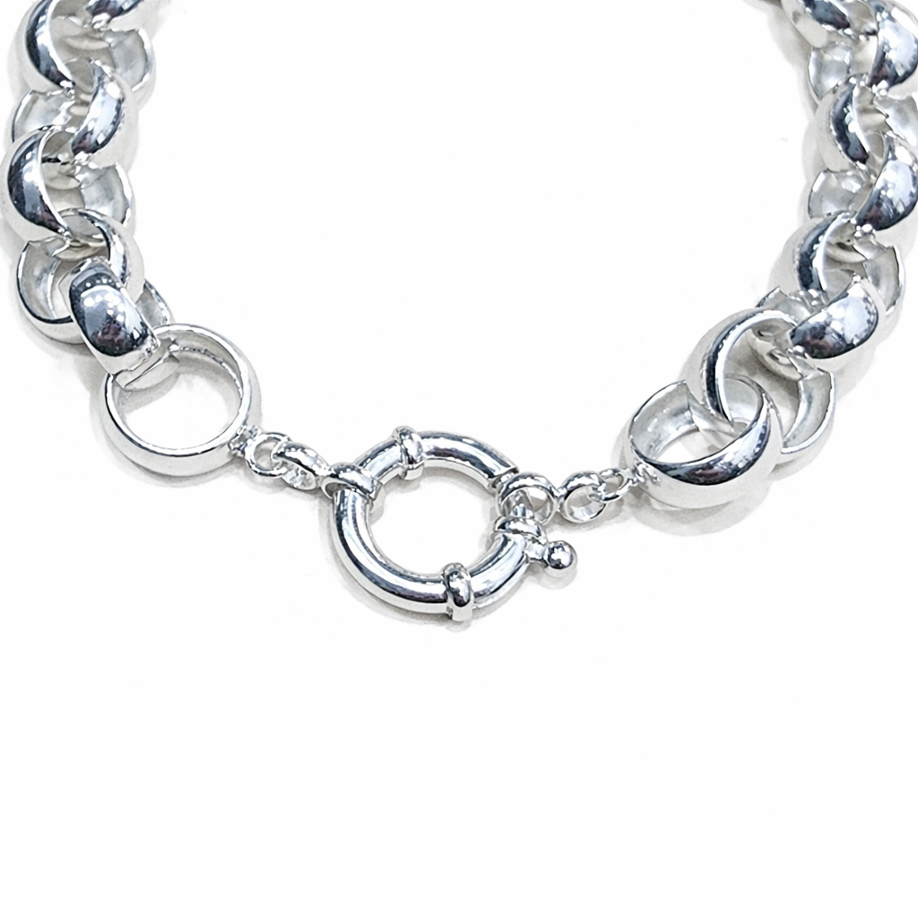 Solid Sterling Silver Belcher Bracelet – 11.30mm Luxury Statement Links with Bolt Ring Clasp Sterling Silver Bracelets Solid Sterling Silver Belcher Bracelet – 11.30mm Luxury Statement Links with Bolt Ring Clasp Sterling Silver Bracelets