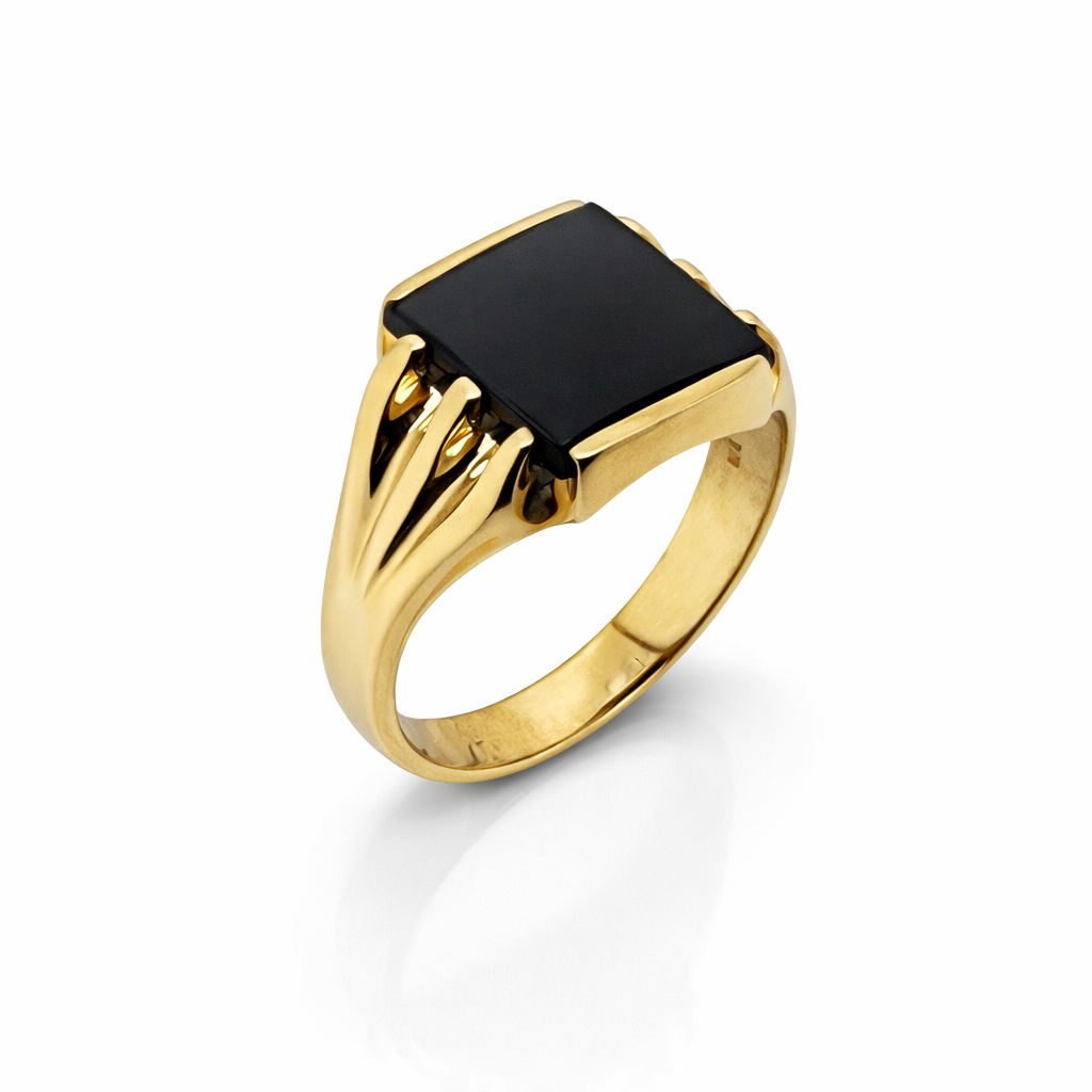 9ct Yellow Gold Black Onyx Signet Ring 12mm Square Onyx Stone - GD44X Gold Rings, Men's Gold Rings 9ct Yellow Gold Black Onyx Signet Ring 12mm Square Onyx Stone - GD44X Gold Rings, Men's Gold Rings