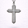 Sterling Silver Micro Set CZ Cross Pendant Necklace – Classic Faith Design - XL022624B