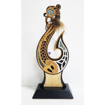 Large Te Matau a Māui Hook Award – NZ Paua Inlay Cultural Artwork (370mm) - ALHK Large Te Matau a Māui Hook Award – NZ Paua Inlay Cultural Artwork (370mm) - ALHK