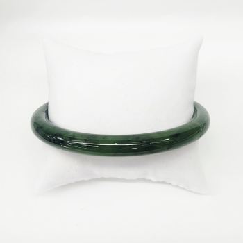 New Zealand Greenstone (Pounamu) Bangle – 73mm Internal Diameter – 9mm Round Polished - GSJ73/03 Greenstone?Jewellery 