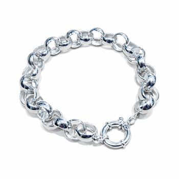 Solid Sterling Silver Belcher Bracelet – 11.30mm Luxury Statement Links with Bolt Ring Clasp Sterling Silver Bracelets 
