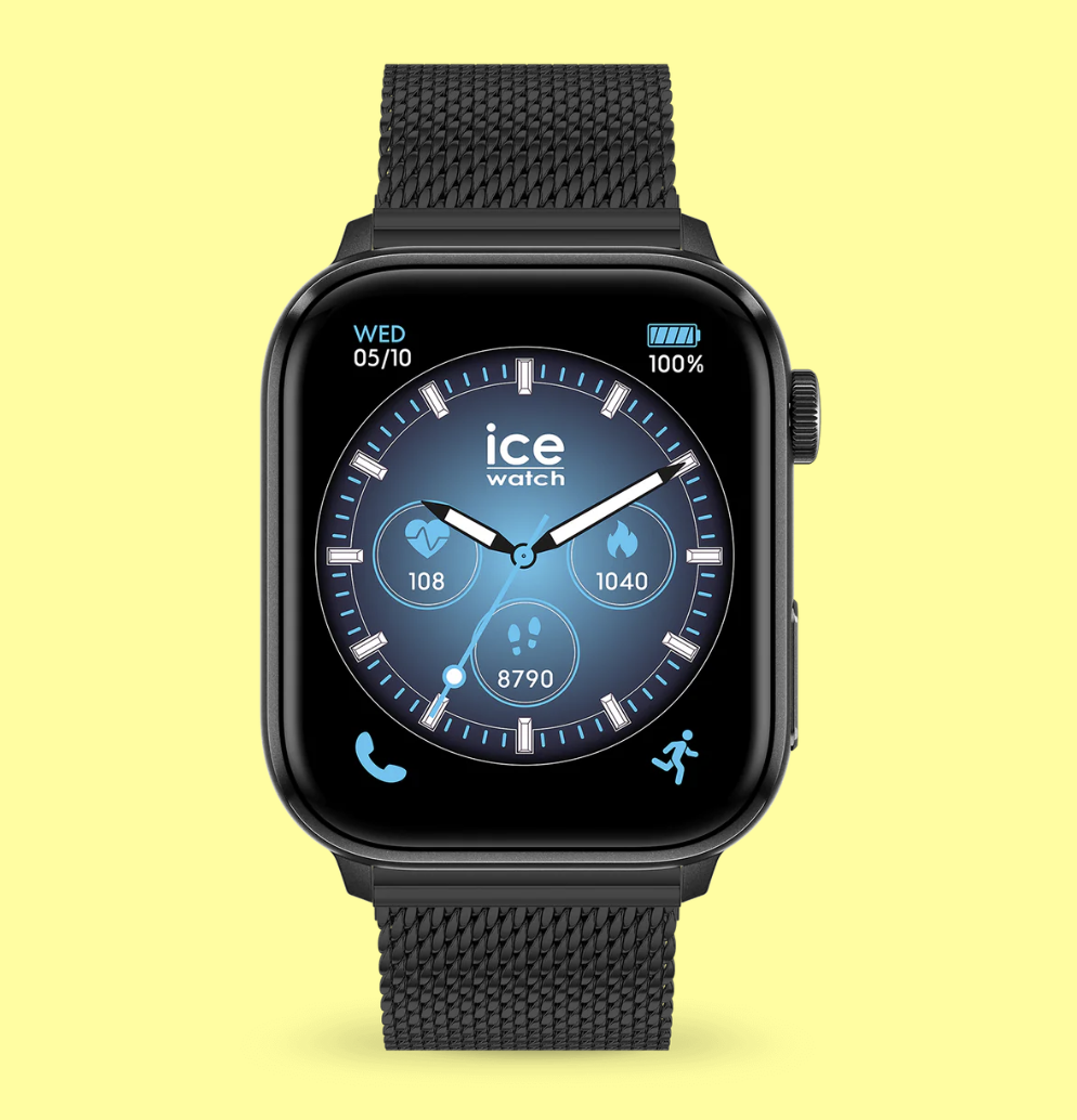 ICE Smart 3.0 Rectangular 1.78 AMOLED GPS Smartwatch Black Milanese Strap - 024300  
