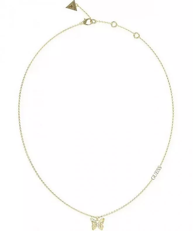 GUESS Butterfly Crystal Necklace Gold – JUBN04107JWYGT  