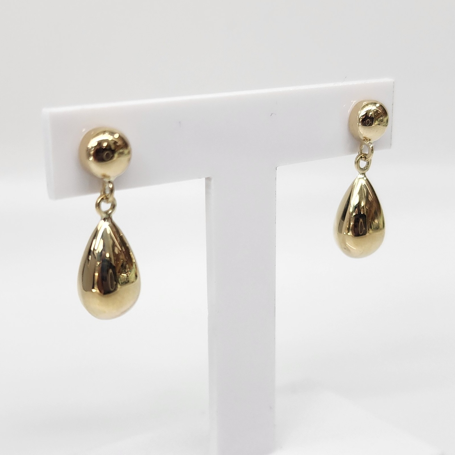9ct Yellow Gold Teardrop Drop Earrings – Italian Made Polished Finish (21.50mm) - XXSE0089Y  