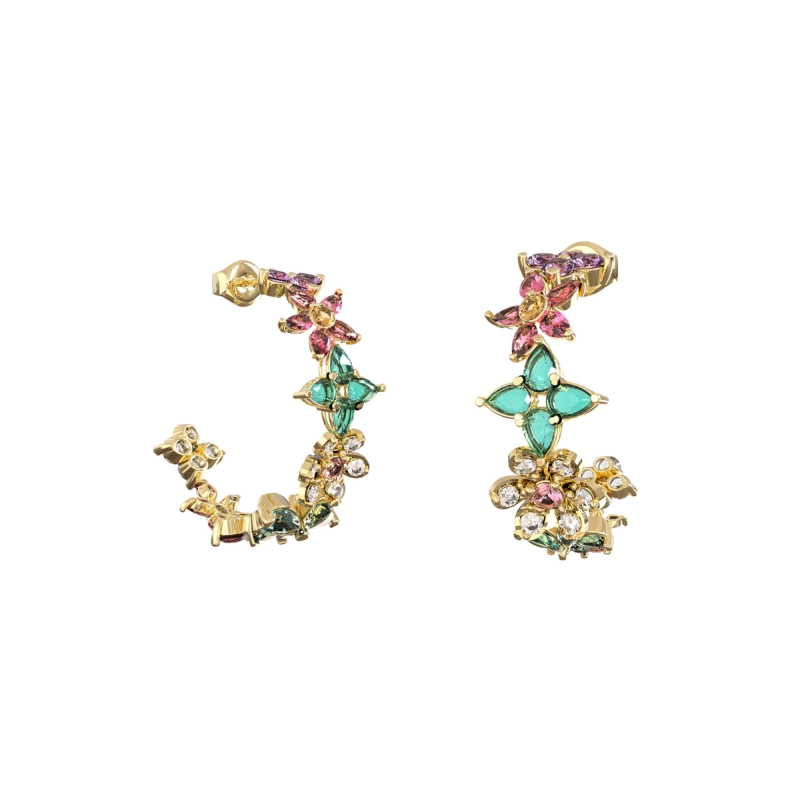 GUESS Secret Garden Gold Multi-Flower Crystal Earrings – JUBE06031JWYGMCT  