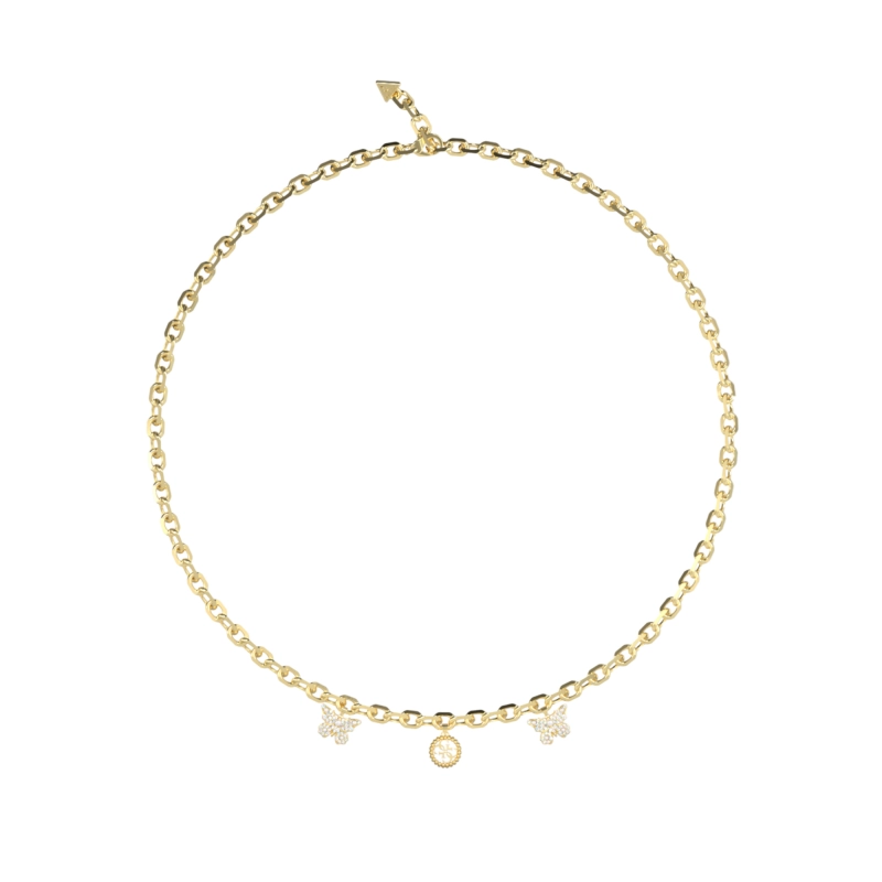 GUESS Borboleta 4G Charm Necklace Gold Tone – JUBN06129JWYGT  
