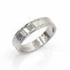 9ct White Gold Gents Patterned Wedding Ring – 5mm – Size R - F228/5