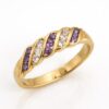 9ct Yellow Gold Amethyst & Cubic Zirconia Twist Band Ring – CYR1269AMCZ