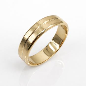 9ct Yellow Gold Gents Ring, 6mm Brushed Finish Wedding Band – Size X - F3639/6  