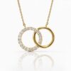 9ct Yellow Gold Interlocking Circle Pendant with 0.51ct Lab Grown Diamond - AUNE1892