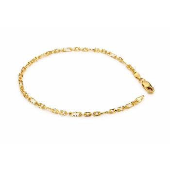 9ct Yellow Gold Italian Super Star Figaro Link Bracelet 19cm – Diamond Cut Finish - BNRA8-4-19  