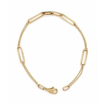 9ct Yellow Gold Paperclip Style Double Trace Bracelet 19cm with Parrot Clasp - X6FORB10606 9ct Yellow Gold Paperclip Style Double Trace Bracelet 19cm with Parrot Clasp - X6FORB10606