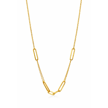 9ct Yellow Gold Paperclip Style Double Trace Necklace 45cm with Parrot Clasp - X6FORNB10606 9ct Yellow Gold Paperclip Style Double Trace Necklace 45cm with Parrot Clasp - X6FORNB10606