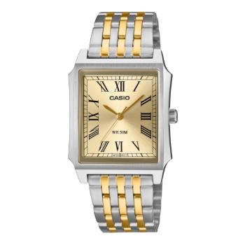 Casio MTPB190SG-9B  Gold & Silver Rectangular Dress Watch, Stainless Steel  
