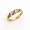 9ct Yellow Gold Amethyst & Cubic Zirconia Twist Band Ring – CYR1269AMCZ