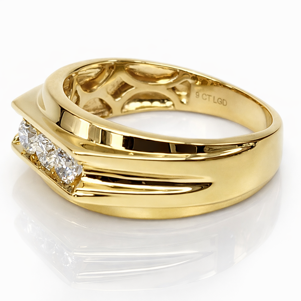 9ct Yellow Gold 0.50ct Lab Grown Diamond Gents Ring, EF VS Brilliant Cut - AURG1930 9ct Yellow Gold 0.50ct Lab Grown Diamond Gents Ring, EF VS Brilliant Cut - AURG1930