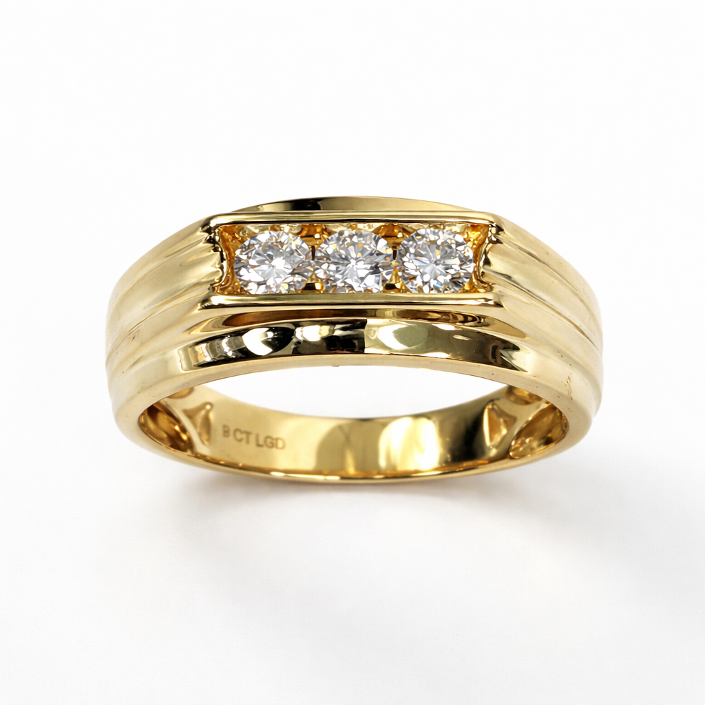 9ct Yellow Gold 0.50ct Lab Grown Diamond Gents Ring, EF VS Brilliant Cut - AURG1930 9ct Yellow Gold 0.50ct Lab Grown Diamond Gents Ring, EF VS Brilliant Cut - AURG1930