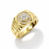 9ct Yellow Gold Mens Diamond Ring 0.50ct Lab Grown Diamond Cluster Ring 11.20mm - AURG1927