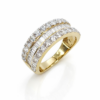 9ct Yellow Gold 1.99ct Lab Grown Diamond Multi-Row Ring – Baguette & Round Brilliant Cut - AURG2209
