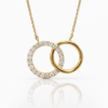 9ct Yellow Gold Interlocking Circle Pendant with 0.51ct Lab Grown Diamond - AUNE1892