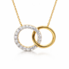 9ct Yellow Gold Interlocking Circle Pendant with 0.51ct Lab Grown Diamond - AUNE1892