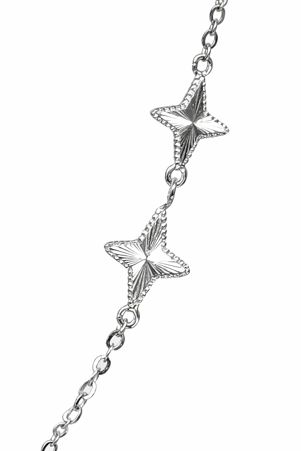Sterling Silver Diamond-Cut Star Pendant Necklace with Side Stars (8.90mm) - YL7728100 Sterling Silver Diamond-Cut Star Pendant Necklace with Side Stars (8.90mm) - YL7728100