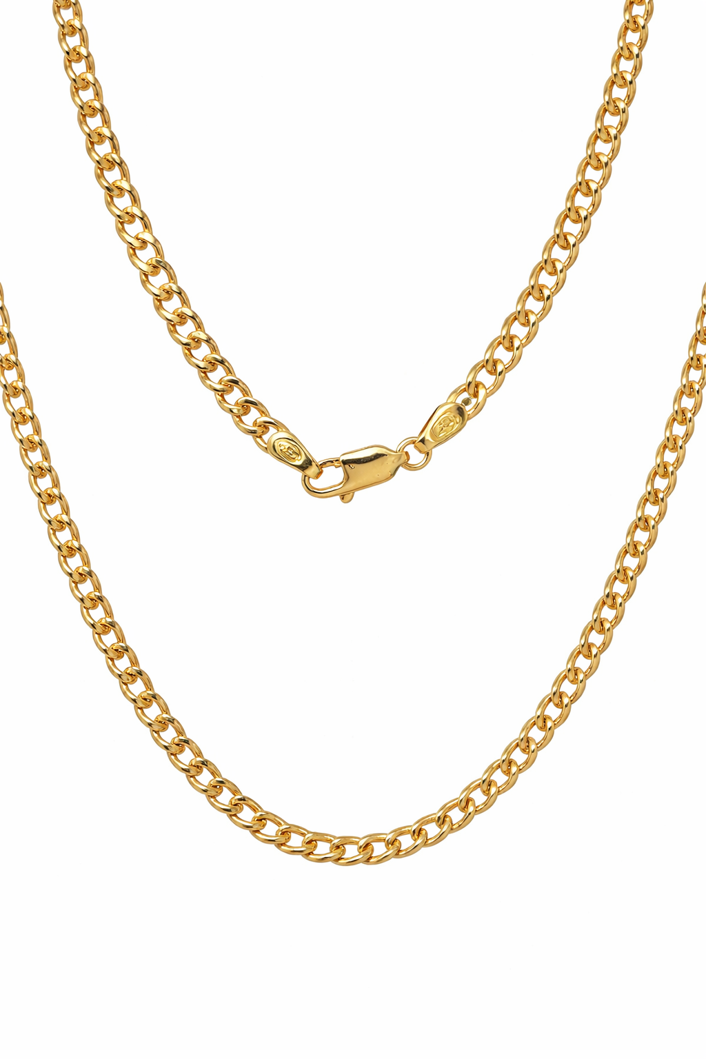 10ct Yellow Gold Diamond Cut Hollow Curb Link Chain – 3.60mm | 100 Gauge | Parrot Clasp - 100HVI334 Gold Chain 