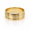 9ct Yellow Gold Gents Ring 8mm Brushed Finish Band Size Z - HR4032/8