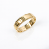 9ct Yellow Gold Gents Faceted Ring – 6mm Wide – Size Y - F223/6