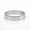 9ct White Gold Gents Diamond Cut Edge Ring, 4mm, Size P - F88/4