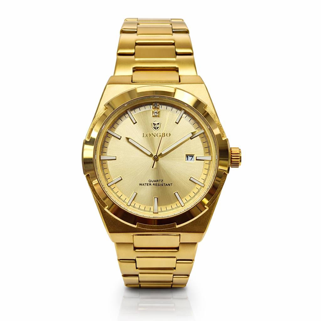 Gents Longbo Gold Tone Watch 83842G – Quartz, Date Display, 40mm  
