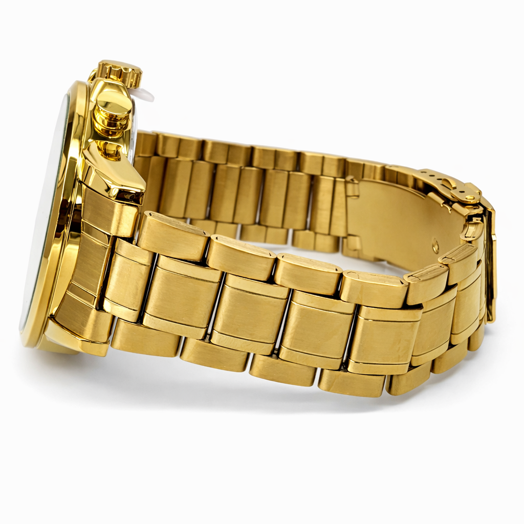 Gents Longbo Chronograph Gold Watch 46mm – Model 80745G Gents Longbo Chronograph Gold Watch 46mm – Model 80745G