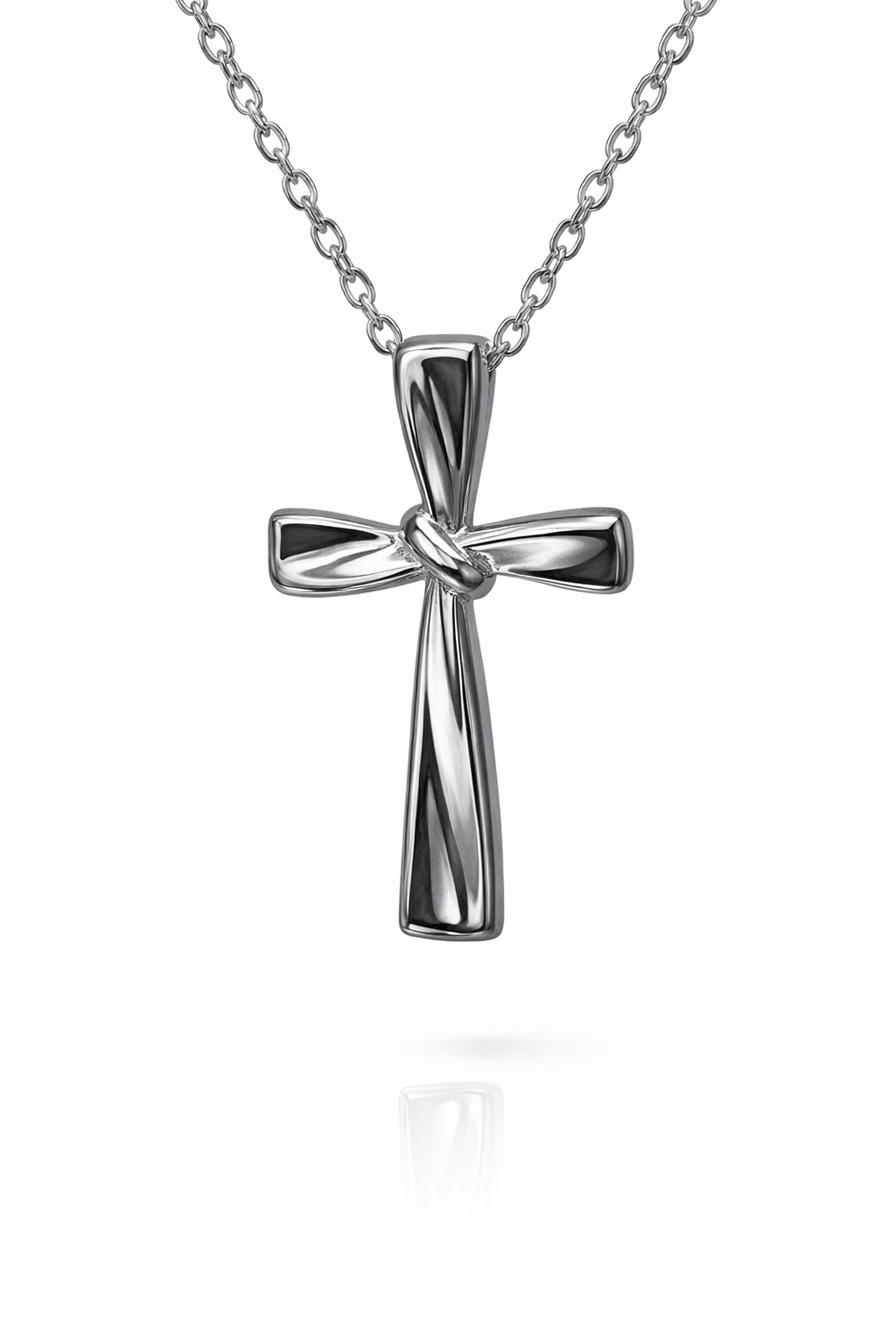 Sterling Silver Cross Pendant with Fine Cable Chain (11.50mm x 15.50mm) - XL070237B  