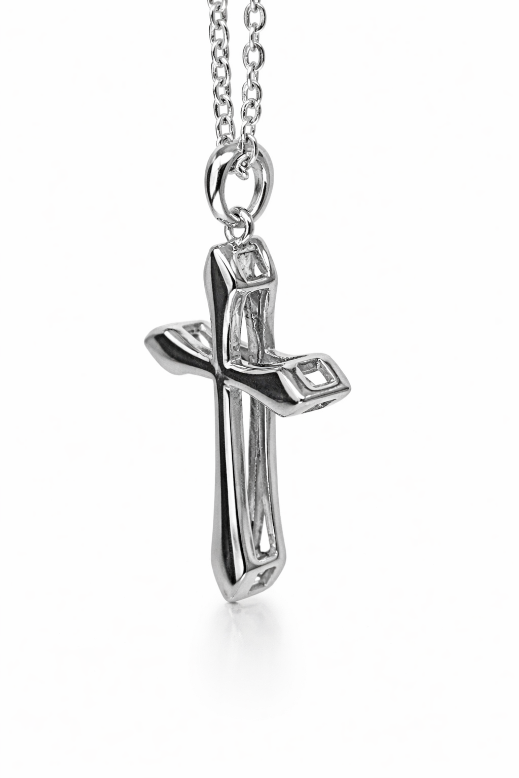 Sterling Silver Cross Pendant Necklace with Adjustable Chain (12.00mm x 17.00mm) - XL022035B Sterling Silver Cross Pendant Necklace with Adjustable Chain (12.00mm x 17.00mm) - XL022035B