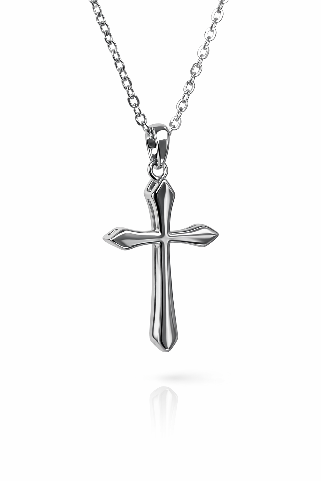 Sterling Silver Cross Pendant Necklace with Adjustable Chain (12.00mm x 17.00mm) - XL022035B Sterling Silver Cross Pendant Necklace with Adjustable Chain (12.00mm x 17.00mm) - XL022035B