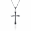 Sterling Silver Cross Pendant Necklace with Adjustable Chain (12.00mm x 17.00mm) - XL022035B