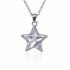 Sterling Silver Star CZ Pendant Necklace with Adjustable Chain (10.30mm) - YL7372101