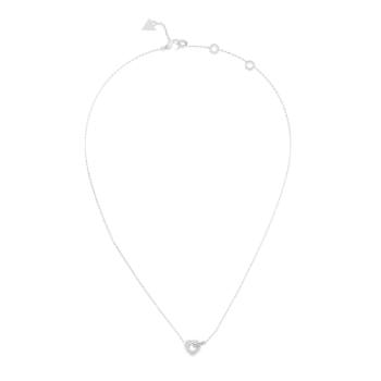 GUESS Beloved Double Heart Crystal Necklace Silver – JUBN06013JWRHT/U  