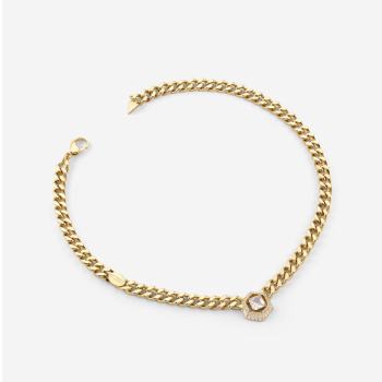 GUESS Lioness Queen Necklace Gold – Crystal Octagon Pendant Stainless Steel Chain - JUBN06185JWYGT/U  