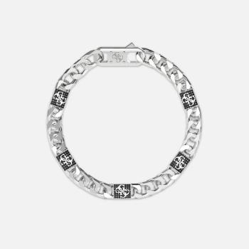 GUESS Mainline 4G Curb Chain Pavé Bracelet Silver - JUMB06027JWSTL  