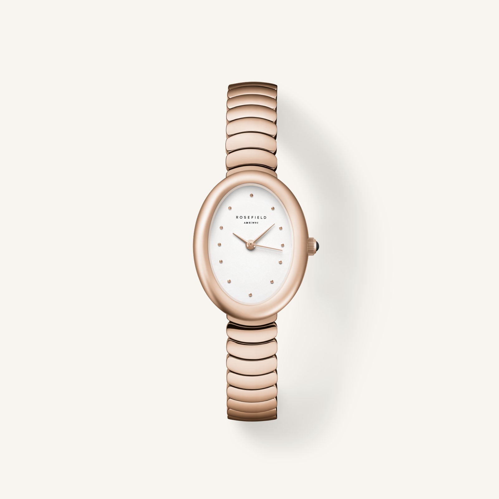 Rosefield Ovale Rose Gold Watch – Oval Case, Stainless Steel Bracelet - OVWRSR-OV21 WATCH 