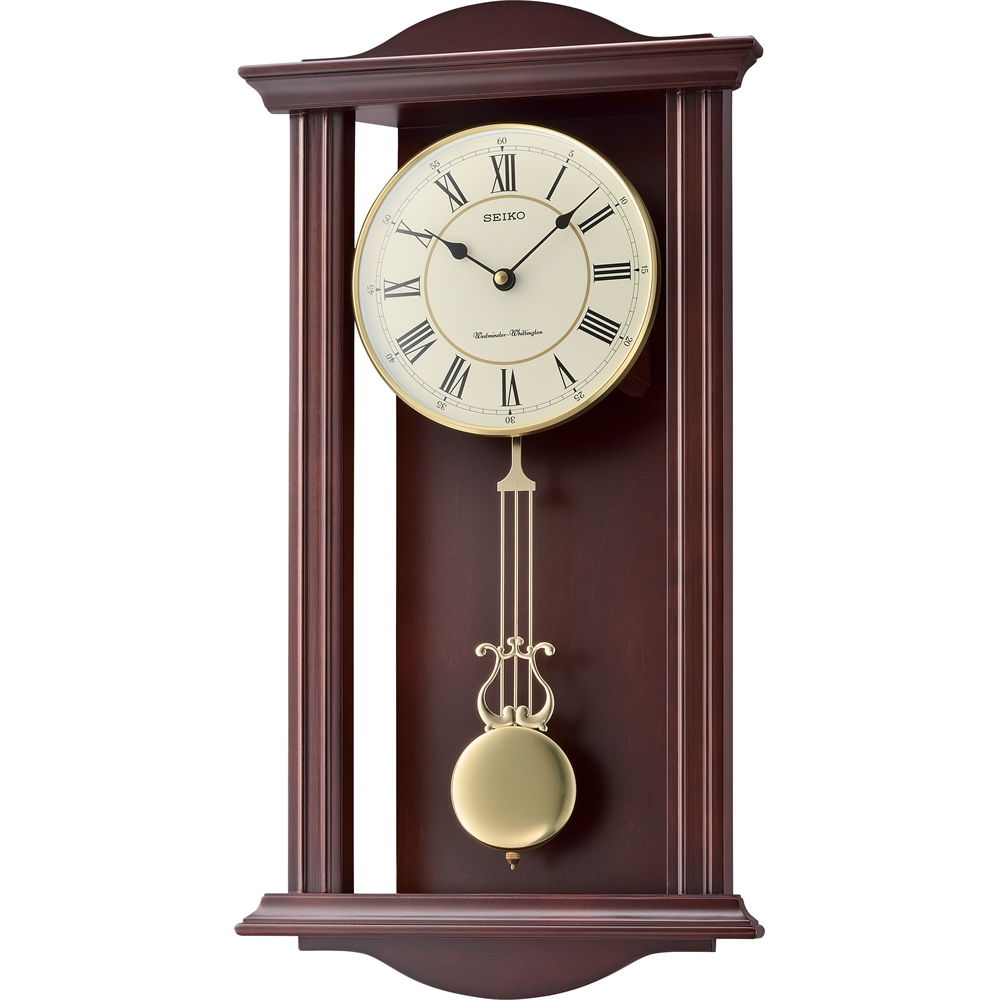 Seiko QXH072-B Wooden Pendulum Chiming Wall Clock – Westminster & Whittington Melody Seiko 